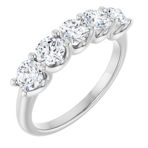 14K White 1 1/3 CTW Natural Diamond Anniversary Band-Round