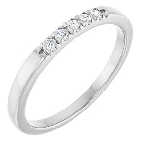14K White 1/10 CTW Natural Diamond Anniversary Band-Round