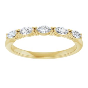 14K Yellow 1/3 CTW Lab-Grown Diamond Anniversary Band-Marquise