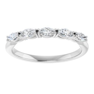 14K White 1/3 CTW Lab-Grown Diamond Anniversary Band-Marquise