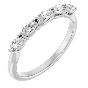 14K White 1/3 CTW Lab-Grown Diamond Anniversary Band-Marquise