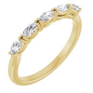 14K Yellow 1/3 CTW Lab-Grown Diamond Anniversary Band-Marquise