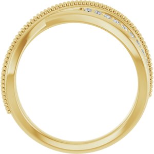 14K Yellow 1/5 CTW Natural Diamond Criss-Cross Ring-Round-1.3 Mm