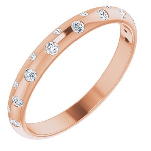 14K Rose 1/6 CTW Natural Diamond Anniversary Band-Round