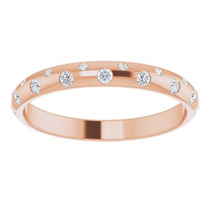 14K Rose 1/6 CTW Natural Diamond Anniversary Band-Round