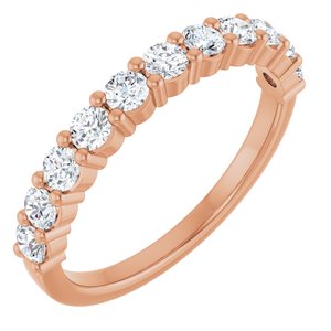 14K Rose 1/2 CTW Natural Diamond Anniversary Band-Round