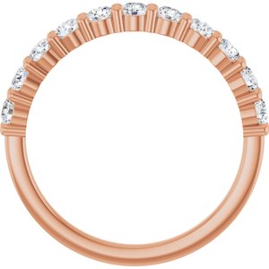 14K Rose 1/2 CTW Natural Diamond Anniversary Band-Round
