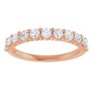 14K Rose 1/2 CTW Natural Diamond Anniversary Band-Round