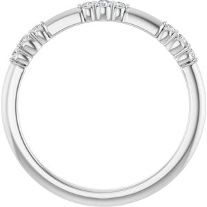 14K White 1/8 CTW Natural Diamond Stackable Ring-Round