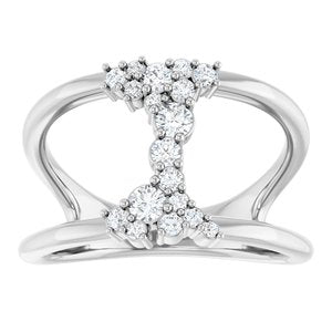 14K White 1/3 CTW Lab-Grown Diamond Negative Space Ring-Round