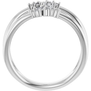 14K White 1/3 CTW Lab-Grown Diamond Negative Space Ring-Round