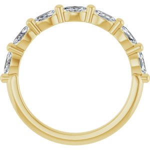 14K Yellow 1/2 CTW Natural Diamond Anniversary Band-Marquise