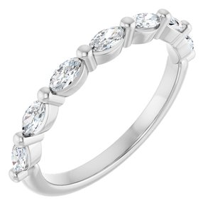 14K White 3/8 CTW Lab-Grown Diamond Anniversary Band-Marquise