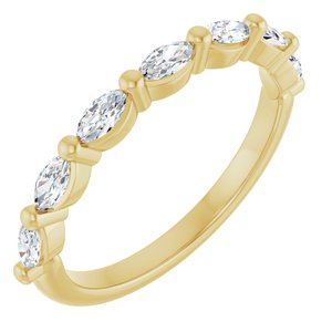 14K Yellow 1/2 CTW Natural Diamond Anniversary Band-Marquise
