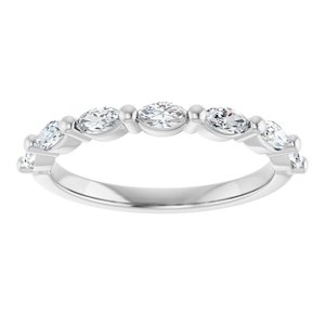 14K White 3/8 CTW Lab-Grown Diamond Anniversary Band-Marquise