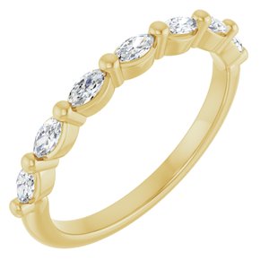 14K Yellow 1/3 CTW Lab-Grown Diamond Anniversary Band-Marquise