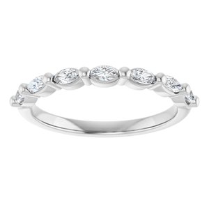 14K White 1/3 CTW Lab-Grown Diamond Anniversary Band-Marquise