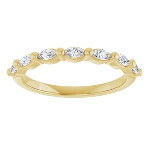 14K Yellow 1/3 CTW Lab-Grown Diamond Anniversary Band-Marquise