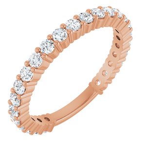 14K Rose 3/4 CTW Natural Diamond Anniversary Band 25 ROUND FULL CUT stones-Round
