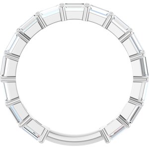 14K White 1 1/2 CTW Natural Diamond Anniversary Band-Straight Baguette