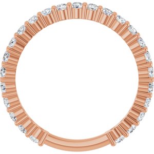 14K Rose 3/4 CTW Natural Diamond Anniversary Band 25 ROUND FULL CUT stones-Round