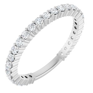 14K White 1/2 CTW Natural Diamond Anniversary Band-Round