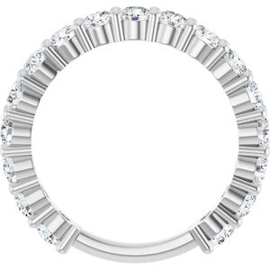 14K White 1 1/2 CTW Natural Diamond Anniversary Band-Round