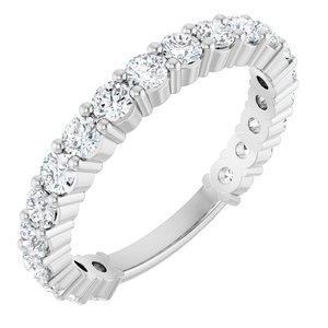 14K White 1 1/5 CTW Natural Diamond Anniversary Band-Round