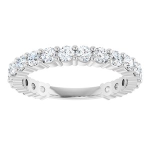 14K White 1 1/5 CTW Natural Diamond Anniversary Band-Round