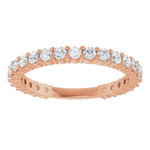 14K Rose 3/4 CTW Natural Diamond Anniversary Band 25 ROUND FULL CUT stones-Round