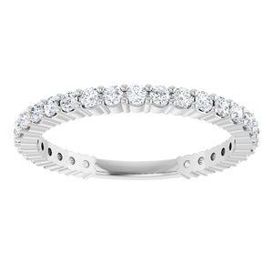 14K White 1/2 CTW Natural Diamond Anniversary Band-Round