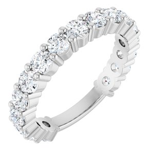 14K White 1 1/2 CTW Natural Diamond Anniversary Band-Round