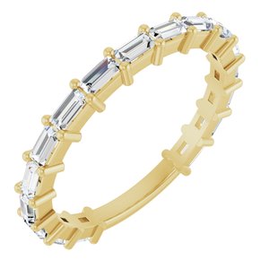 14K Yellow 3/4 CTW Natural Diamond Anniversary Band-Straight Baguette