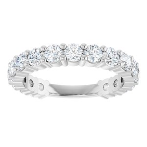 14K White 1 1/2 CTW Natural Diamond Anniversary Band-Round