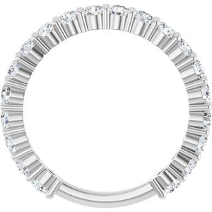 14K White 1 1/5 CTW Natural Diamond Anniversary Band-Round