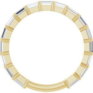 14K Yellow 3/4 CTW Natural Diamond Anniversary Band-Straight Baguette