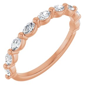 14K Rose 1/2 CTW Natural Diamond Anniversary Band-Marquise