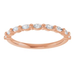14K Rose 1/4 CTW Lab-Grown Diamond Anniversary Band-Marquise