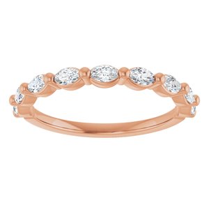 14K Rose 1/2 CTW Natural Diamond Anniversary Band-Marquise