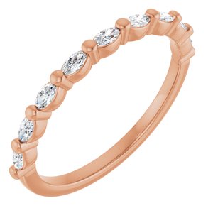 14K Rose 1/4 CTW Natural Diamond Anniversary Band-Marquise