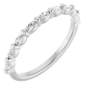 14K White 1/4 CTW Natural Diamond Anniversary Band-Marquise