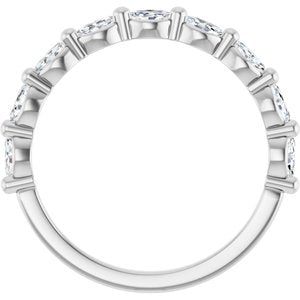 14K White 1/2 CTW Natural Diamond Anniversary Band-Marquise