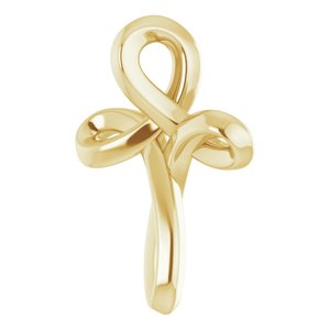 14K Yellow 13.35x10.42 mm Youth Cross Pendant-Polished