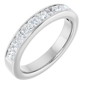 14K White 1 CTW Diamond Anniversary Band-Square