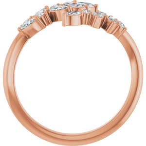14K Rose 1/2 CTW Natural Diamond Bypass Ring-Natural Diamond