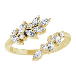 14K Yellow 1/2 CTW Lab-Grown Diamond Bypass Ring-Lab-Grown Diamond
