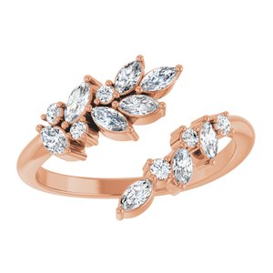 14K Rose 1/2 CTW Natural Diamond Bypass Ring-Natural Diamond