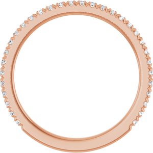 14K Rose 1/3 CTW Natural Diamond French-Set Anniversary Band-Round
