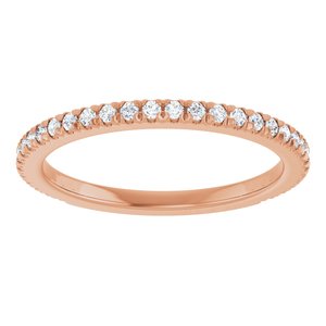 14K Rose 1/3 CTW Natural Diamond French-Set Anniversary Band-Round