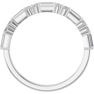 14K White 1/2 CTW Natural Diamond Anniversary Band-Straight Baguette